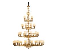 Chinese Chandelier Copper Room lamp Atmospheric Dining Room lamp European Luxury Duplex Villa Hall Light,Ceiling Lighting