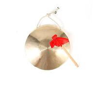 Chinese Chau Gong With Mallet, Chinese Celebration Bronze Gong With Mallet 28-30cm Diameter(28cm)