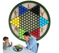 Chinese Checkers,Wooden Chinese Checker Board Game - Interactive Activity Multi-Player Toy for Family Night Gathering Beach Picnic Entertainment