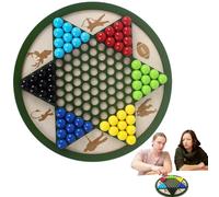 Chinese Checkers | Wooden Chinese Checker Board Game | Interactive Activity Multi-Player Toy for Family Night Gathering Beach Picnic Entertainment