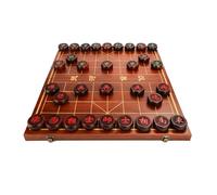 Chinese Chess Game Set With Blood Sandalwood Pieces And Foldable Chessboard Strategy Game For 2 Players Portable Xiangqi(4.8cm/1.9in)