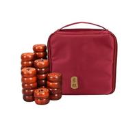 Chinese Chess Set, 2-Player Chinese Chess Set Portable With Wenge Pieces Leather Chessboard Multiple Sizes(3.8cm/1.5in)