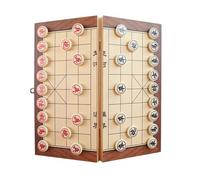 Chinese Chess Set - Portable Magnetic Xiangqi Folding Wooden Board for Traditional Classic Strategy Games, Ideal for Beginners and Travel (11.4 x 11.4 inches)