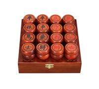 Chinese Chess Set Traditional Xiangqi Classic Educational Strategy Board Games With Rosewood Pieces, Leather Chessboard & Storage Box(3.8 x 1.5cm/1.5 x 0.6in)