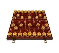 Chinese Chess, Set Travel Game Set, Premium Material, Wooden Chess with Folding Board Chess Board Gift Box, for 2 Players (6CM) (Size