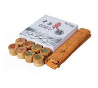 Chinese Chess Set With Bamboo Chesspieces & Leather Chessboard Xiangqi Traditional Tabletop Strategy And Skill Game Puzzle Games For Adults
