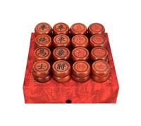 Chinese Chess Set With Rosewood Pieces & Leather Chessboard Traditional Xiangqi Classic Educational Strategy Board Games 2 Players(4.8 x 2cm/1.9 x 0.8in)