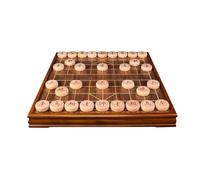 Chinese Chess Set With Solid Wood Chesspieces Portable Xiangqi For 2 Players Strategy Board Games(Beechwood)