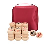 Chinese Chess Xiangqi Set With Beechwood Chess Pieces & Leather Chessboard Traditional Tabletop Strategy And Skill Game Puzzle Games For Adults(3.8cm/1.5in)