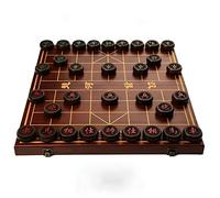 Chinese Chess Xiangqi Set with Folding Chessboard, Portable Travel Game, Laser Engraved Board and Pieces for Fun Gameplay