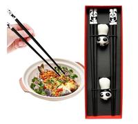 Chinese Chop Sticks | Panda Chopsticks with Ceramic Holders | 2 Pairs Chop Sticks 9.4 Inch, Non-Slip Dishwasher Safe for Asian Dishes Sushi Rice Noodles