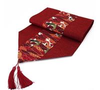 Chinese Classical Table Runner,Japanese Style Table Runner, Linen Long Table Runner Farmhouse Rustic Table Runner for Dining Room