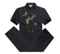 Chinese Clothing Tang Suit - Traditional China Ancient Costume Martial Arts Tangzhuang Kung Fu Long Sleeve/Short Sleeve Jacket Suits Shirt Outfit Uniform for Men