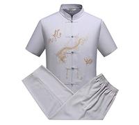 Chinese Clothing Tang Suit - Traditional China Ancient Costume Martial Arts Tangzhuang Kung Fu Long Sleeve/Short Sleeve Jacket Suits Shirt Outfit Uniform for Men