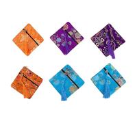 Chinese Coin Purse Zip Cotton Velvet Embroidered Pouch for Women