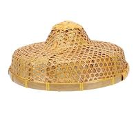 Chinese Coolie Hat, Asian Hat Woven Straw Swordsman Cosplay Hat Sun Shade Farmer Conical Cone Hat Rice Paddy Hat Beach Sun Hat Oriental Cap for Beach Camping