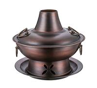 Chinese Copper Hot Pot, for 3-8 People Home Party Family Gathering Shabu Hotpot Kitchen Cooker Chinese Traditional Soup Cookware(5 Sizes),A,40cm (Color : A, Size : 38cm)