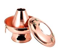 Chinese Copper Hot Pot, Outdoor Charcoal Hot Pot Cookware Picnic Stove Chinese Fondue, Stew Pot Cheese Fondue Soup Pot for Home/Restaurant/Party, Old Beijing Hot Pot (Size : Diameter 29.3CM)