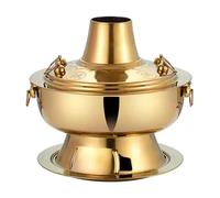 Chinese Copper Hot Pot,Outdoor Hot Pot, with Lid Old Beijing Charcoal Copper Hotpot Split Design Easy to Clean Cookware for Kitchen Catering Parties Hotels Dining(A,12.6inch)