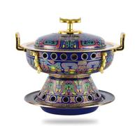 Chinese Copper Hot Pot, Pure Copper, Mongolian hot Pot, Clear Soup Hotel and Chinese Charcoal Heating Pot are Suitable for Family and Friends Meetings, Restaurants