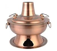 Chinese Copper Hot Pot, Shabu Hot Pot with Divider, Two-Flavor Chinese Charcoal Shabu Stainless Steel Hot Pot Cookware for 3-7 People Home Party,A,36cm (Color : C, Size : (Color : OneColor,