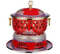 Chinese Copper Hot Pot, Traditional Copper Hot Pot Stainless Steel Shabu Shabu Pot, Hotpot Cooking Pot Stew Pot Soup Pot Cookware for Home Kitchen Catering