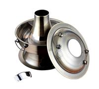 Chinese Copper Hot Pot, Two-Flavor Chinese Charcoal Shabu Stainless Steel Hot Pot Cookware for 3-7 People Home Party,Gold,36cm (Color : Bronze, Size : 30cm)