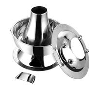 Chinese Copper Hot Pot, Two-Flavor Chinese Charcoal Shabu Stainless Steel Hot Pot Cookware for 3-7 People Home Party,Gold,36cm (Color : Silver, Size : 36cm)