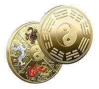 Chinese Corner - Tain Tai Chi Metal Charm | Vintage Style Collectable with Symbol Carving, Traditional Scraping Tool for Christmas Party Birthday Gift Favor for
