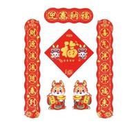 Chinese Couplets,New Year Couplets Set,1 Set Magnetic Couplet Chinoiserie Decor House Decorations for Home Car Decor Chinese New Year Banner Spring Couplet Chinese Door Sign Decorations (Color : E) ((