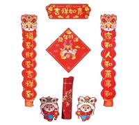 Chinese Couplets,New Year Couplets Set,1 Set Magnetic Couplet Chinoiserie Decor House Decorations for Home Car Decor Chinese New Year Banner Spring Couplet Chinese Door Sign Decorations (Color : E) ((
