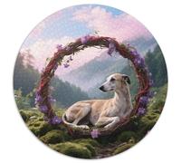Chinese Crested 1000-Piece Circular Puzzle Featuring Pet Dog, Just The Right Level of Challenge, Great for Group Activities 1000pcs (67.5x67.5cm)
