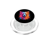 Chinese Crested Dog Colorful Dog Portrait PopSockets PopGrip for MagSafe