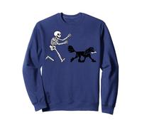 Chinese Crested dog running Skeleton halloween Sweatshirt