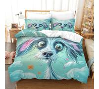 Chinese Crested Duvet Cover Set 3D Printed Animals Quilt Cover 2 Pillowcases Comforter Cover Included Machine Washable with Zipper Closure 3 Pcs for Children's And Adults Super King（260x220cm）