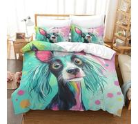Chinese Crested Duvet Cover Set 3D Printed Animals Quilt Cover 2 Pillowcases Comforter Cover Soft Microfiber with Zipper Closure 3 Pcs for Children's And Adults Super King（260x220cm）