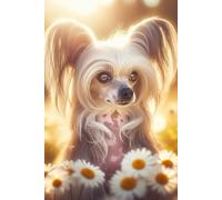 Chinese Crested face Notebook - Large 6 x 9 inches - 127 Pages