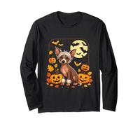 Chinese Crested Halloween Cute Spooky Dog Pumpkin Long Sleeve T-Shirt