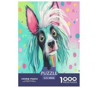 Chinese Crested Jigsaw Puzzles for Adult Challenging Puzzles Difficult Challenges 1000 Piece Difficult Hard Jigsaw Puzzles for Man And Woman with Letters on Back 38x26cm/1000pcs