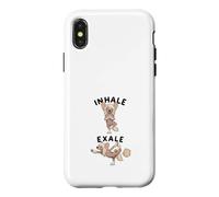 Chinese Crested practicing yoga inhale - exale DIGOR funny Case for iPhone X/XS