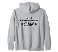 Chinese Crested Proud Dog Dad Paw Zip Hoodie
