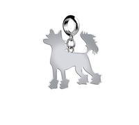 Chinese Crested Silhouette Silver Charm