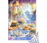 Chinese Cuisine Feast 1000 Piece Jigsaw Puzzle Set for Hobbyists Premium Cardboard Home Decor Wall Art Difficult Challenge Game Jigsaw 70x50cm/1000pcs
