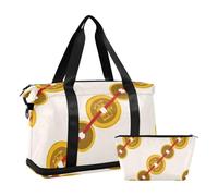 Chinese Cultural Copper Coins Large Travel Duffel Luggage Weekend Bag with Adjustable Strap for Trekking Large Capacity, Chinese cultural copper coins, One Size