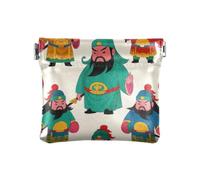 Chinese Cultural Figures Cartoon Women Men Leather Coin Purses Portable Mini Makeup Bag for Woman, Chinese cultural figures cartoon, One Size, Print Art