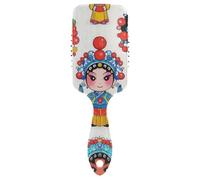 Chinese Cultural Roles Peking Opera Cute gentle brush for thick hair women Designed head massager scalp for blow drying for Wet & Dry Hair with Ergonomic handle