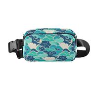 Chinese Culture Cloud Pattern Fashionable Crossbody Bag Waist Packs for Men Women Large Capacity Cross Body Bag Belt Pack with Adjustable Strap for Shopping Sports Work