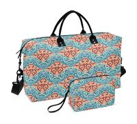 Chinese Culture Cloud Pattern Vintage Large Travel Duffel Luggage Large Carry On Airport Bag Sports Tote Gym Bag with Adjustable Strap for Gym Foldable maletines para Mujer de