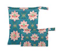 Chinese Culture flower Flower Pattern zippered small dry bags 2 Pack travel essentials for babies with handles for baby diapers, gym