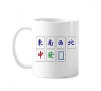Chinese Culture Mahjong Game Mug Pottery Ceramic Coffee Porcelain Cup Tableware